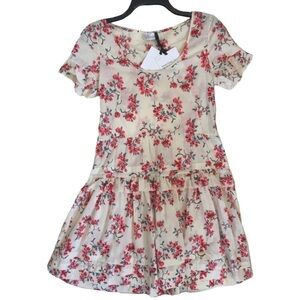 Red Valentino Tiered Ruffled Floral Mini Dress NWT